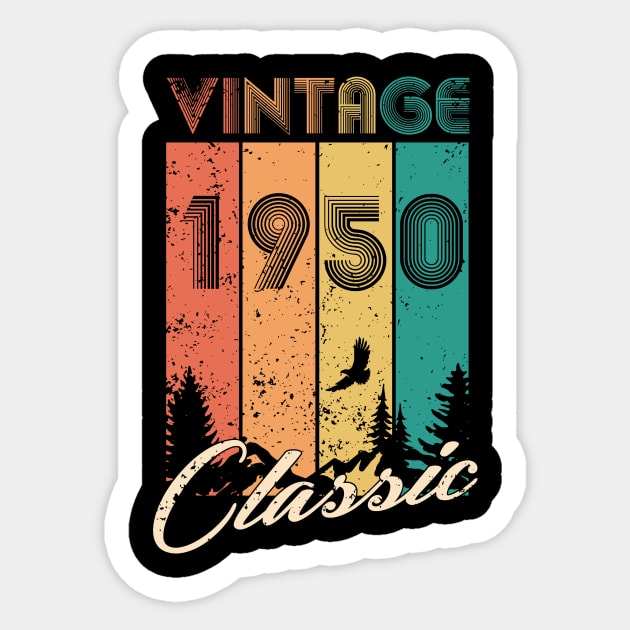 70th Birthday Gift 70 years Vintage 1950 Men Women Sticker by CheesyB